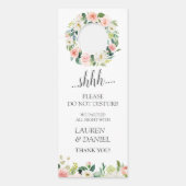 Moderne Blush FloraL bruiloft gast niet storen Deurhanger (Voorkant)
