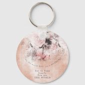 Moderne  Blush Floral Moederdag Sleutelhanger (Voorkant)