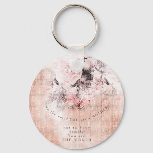 Moderne  Blush Floral Moederdag Sleutelhanger (Voorkant)