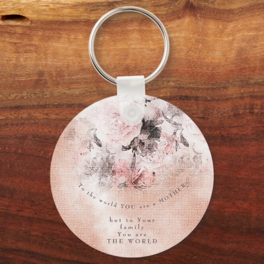 Moderne  Blush Floral Moederdag Sleutelhanger (Voorkant)