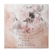 Moderne  Blush Floral Moederdag Tegeltje (Voorkant)