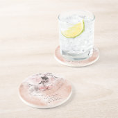 Moderne  Blush Floral Moederdag Zandsteen Onderzetter (Zijkant)