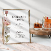 Moderne Blush Floral | Signature Dranken Signaal Poster