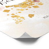 Moderne Blush Floral Waterverf Guest Book Sign Poster (Hoek)