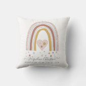 Moderne Blush Gedempte Regenboog Baby Meisje Geboo Kussen (Achterkant)