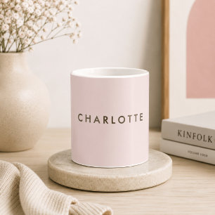 Moderne Blush Gepersonaliseerde Naam Koffiemok