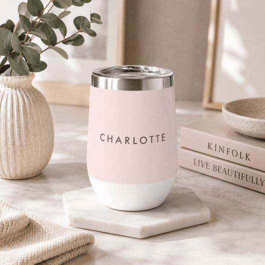 Moderne Blush Gepersonaliseerde Wijn Tumbler