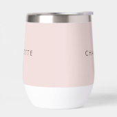 Moderne Blush Gepersonaliseerde Wijn Tumbler (Links)