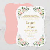 Moderne Blush Gold Flowers klassieke term bruiloft Kaart (Voorkant / Achterkant)