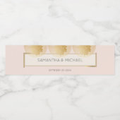 Moderne Blush Goud Bruiloft Receptie Waterfles Etiket (Enkel label)
