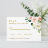 Moderne Blush | Goud HUWELIJK RSVP MAALTIJDKEUZE (Staand voorkant)