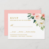 Moderne Blush | Goud HUWELIJK RSVP MAALTIJDKEUZE (Voorkant / Achterkant)