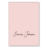 Moderne Blush Handtekening Naam Plaatskarten Kaart (Voorkant)