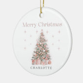 Moderne Blush Kerstboom – Persoonlijke Kerst Keramisch Ornament (Links)