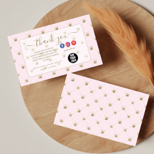 Moderne Blush Kroon Ontwerp Bedankkaart