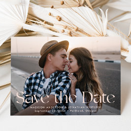 Moderne  Blush Lettering Foto Save The Date
