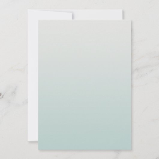Moderne Blush Light Aqua bruiloft uitnodigingen (Achterkant)