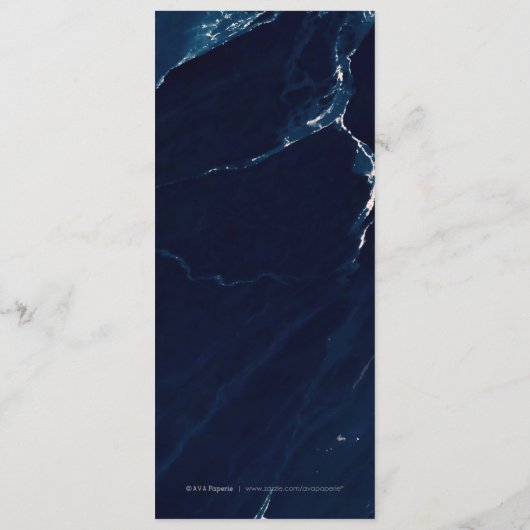 Moderne blush marine marmer nautische bruiloft men menu (Achterkant)