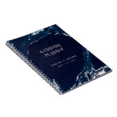 Moderne blush marine marmer nautische bruiloft pla notitieboek (Rechterzijde)