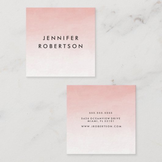 Moderne Blush Ombre-Waterverf | Visitekaartje (Voorkant / Achterkant)