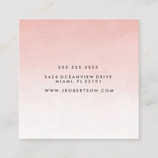 Moderne Blush Ombre-Waterverf | Visitekaartje (Achterkant)