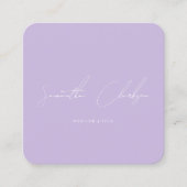 Moderne Blush Paarse Handgeschreven Script QR Code Vierkante Visitekaartje (Voorkant)