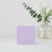 Moderne Blush Paarse Handgeschreven Script QR Code Vierkante Visitekaartje (Staand voorkant)