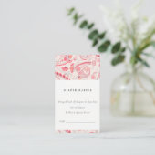 Moderne Blush Paisley Luierraffle Baby Shower Informatiekaartje (Staand voorkant)
