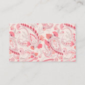 Moderne Blush Paisley Showers Baby Shower Informatiekaartje (Achterkant)