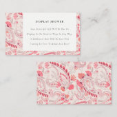 Moderne Blush Paisley Showers Baby Shower Informatiekaartje (Voorkant / Achterkant)