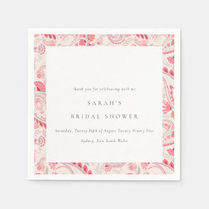 Moderne Blush Paisley Typografie Bruidsdouche Servet