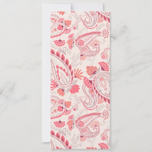 Moderne Blush Paisley Typography Wedding Menu Kaar Kaart (Achterkant)