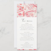 Moderne Blush Paisley Typography Wedding Menu Kaar Kaart (Voorkant)