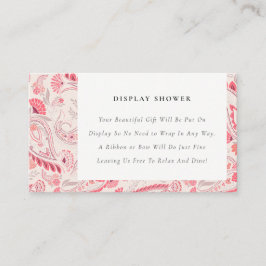Moderne Blush Paisley Weergave Douche Baby Shower Informatiekaartje
