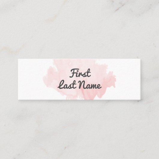 Moderne Blush PalePink Waterverf Min Visitekaartje (Voorkant)
