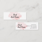 Moderne Blush PalePink Waterverf Min Visitekaartje (Voorkant / Achterkant)