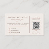 Moderne Blush Permanent Sieradenkunstenaar QR-code Visitekaartje (Achterkant)