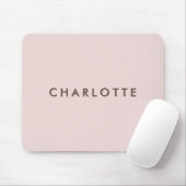Moderne Blush Persoonlijke Naam Muismat (Met muis)