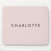 Moderne Blush Persoonlijke Naam Muismat (Voorkant)