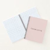 Moderne Blush Persoonlijke Spiraal Notebook Notitieboek (Binnen)