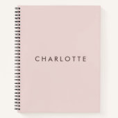 Moderne Blush Persoonlijke Spiraal Notebook Notitieboek (Voorkant)