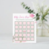 Moderne Blush Pink Baby shower Bingo Game (Staand voorkant)