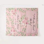 Moderne Blush Pink Chic Bloemen Fotocabine Achterg Wandkleed (Voorkant (horizontaal))