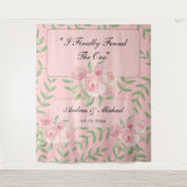 Moderne Blush Pink Chic Bloemen Fotocabine Achterg Wandkleed (Voorkant)