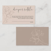 Moderne Blush Pink Cute Floral Diaper Raffle Informatiekaartje (Voorkant / Achterkant)