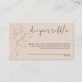 Moderne Blush Pink Cute Floral Diaper Raffle Informatiekaartje (Voorkant)