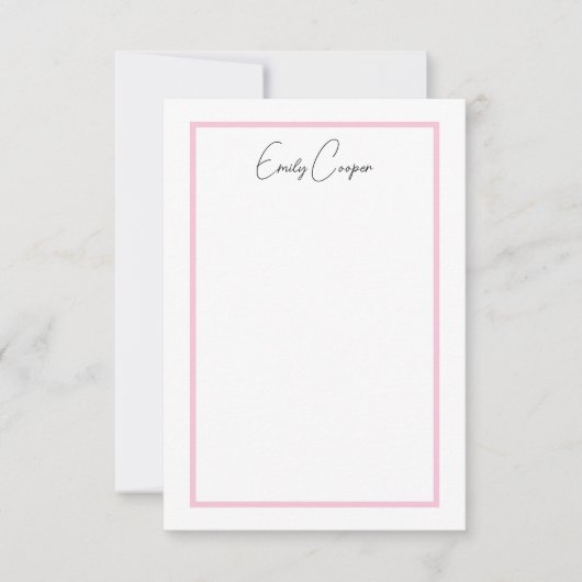 Moderne Blush Pink Dot Flat Bedankt (Voorkant)