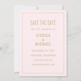 Moderne Blush Pink Elegant Simple Minimalist Save The Date