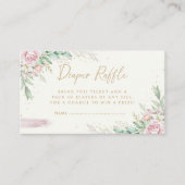 Moderne Blush Pink Floral Baby shower Diaper Raffl Informatiekaartje (Voorkant)