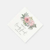 Moderne Blush Pink Florals 21e verjaardag Servet (Hoek)